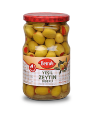 Berrak Biberli Yeşil Zeytin 720 ml (Brüt) Cam