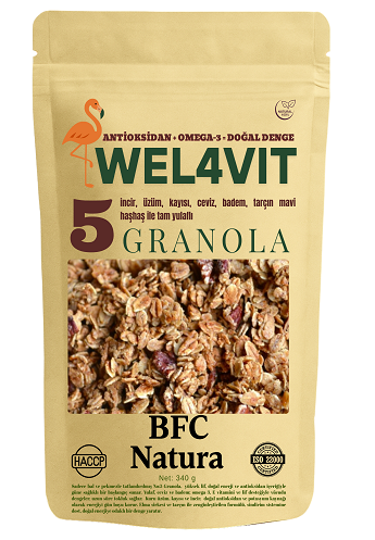 Wel4vıt Granola No:5 340 gr ( Tahıllı ve Kuruyemişli )