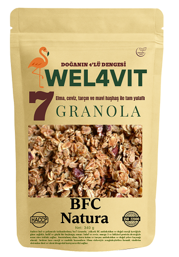 Wel4vıt Granola No:7 340 gr ( Tahıllı ve Kuruyemişli )