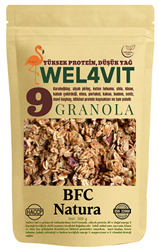Wel4vıt Granola No:9 300 gr ( Yüksek Protein, Düşük Yağ ) Kakao & Portakallı 